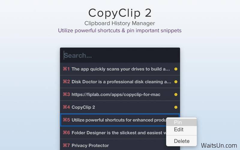 CopyClip 2 for Mac 2.0.8 破解版 – 优秀的剪切板增强工具