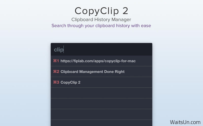 CopyClip 2 for Mac 2.0.8 破解版 – 优秀的剪切板增强工具