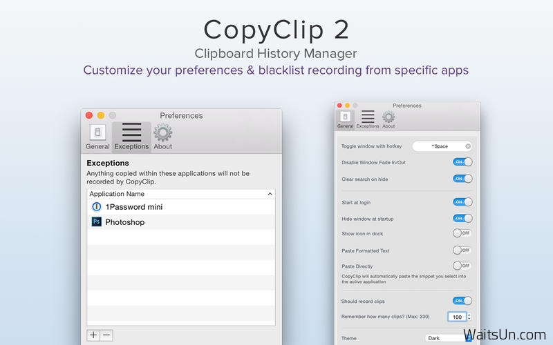 CopyClip 2 for Mac 2.0.8 破解版 – 优秀的剪切板增强工具