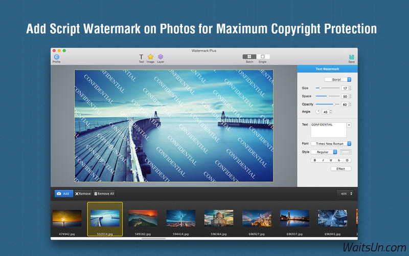 Watermark Plus for mac 1.5.8 激活版 - 批量添加水印